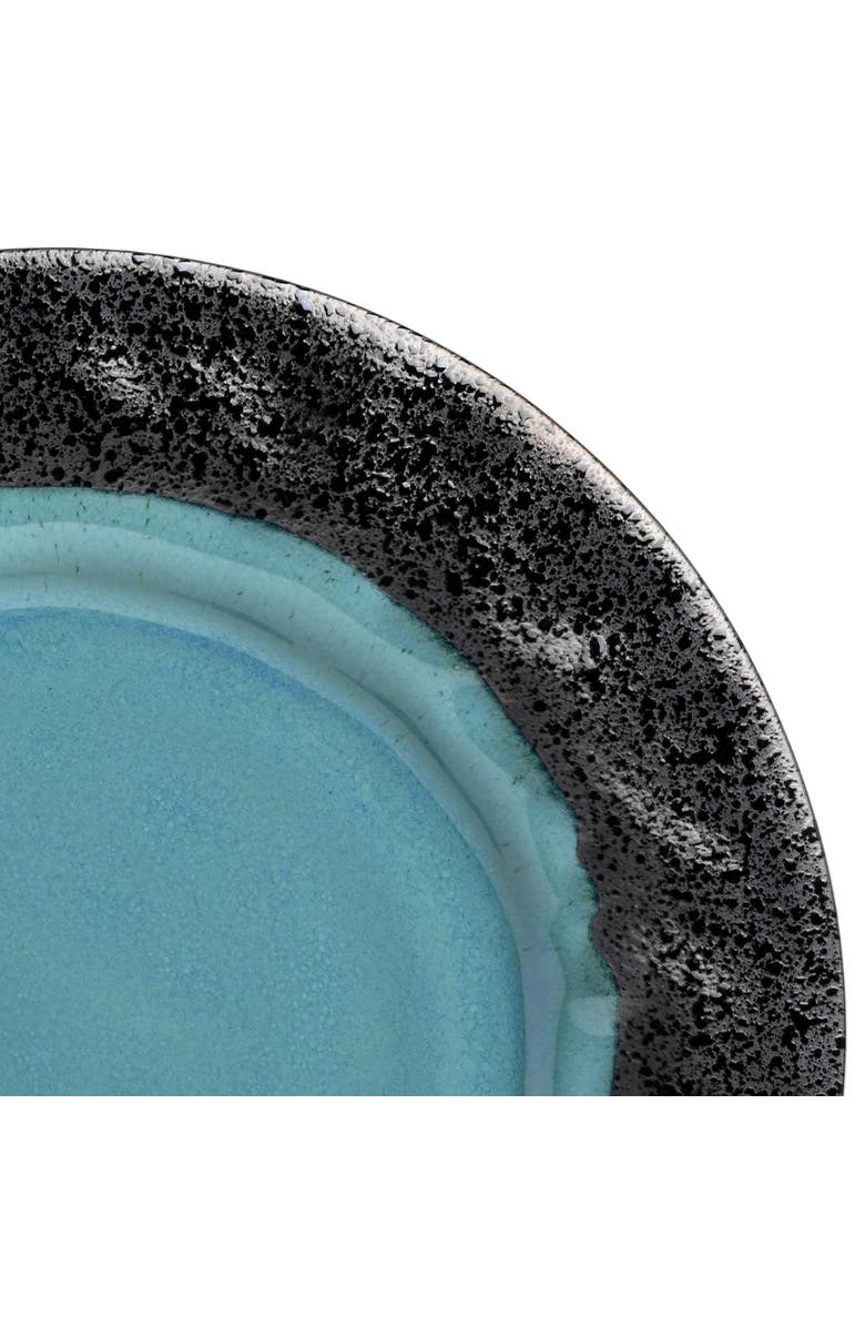 Gibson Elite Dragonstone 16 Piece Stoneware Reactive Glaze Dinnerware Set, Alternate, color, Black
