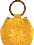 Zsa Zsa Zsu Delhi Raffia Cotton Tote Bag 11X7 In