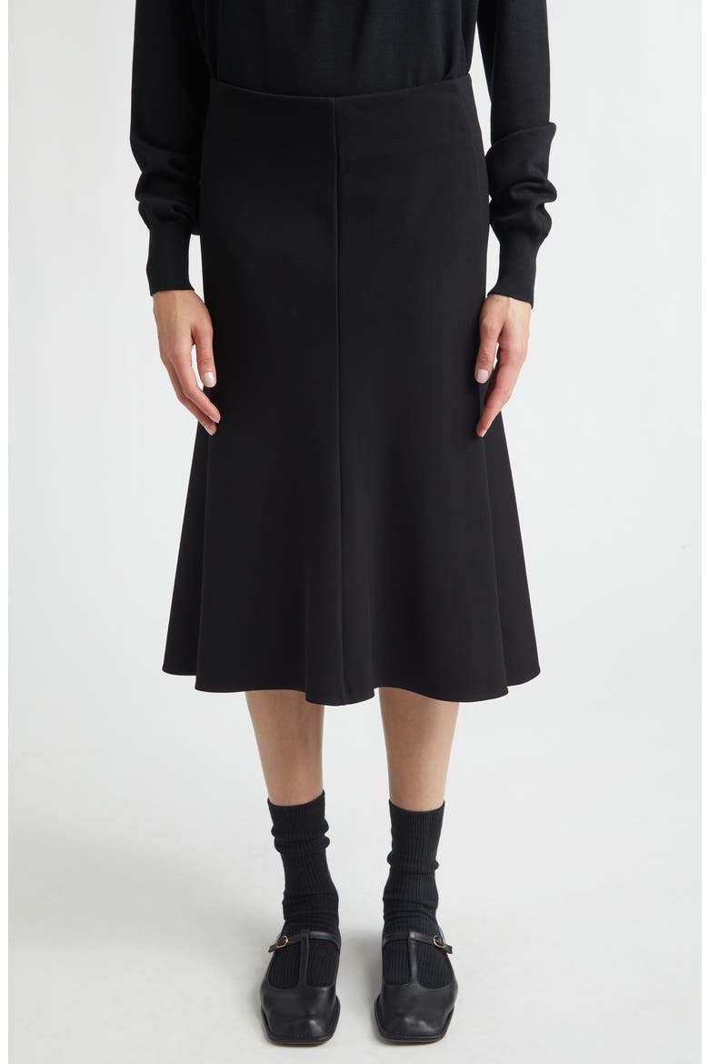 High Low Midi Skirt, Main, color, BLACK