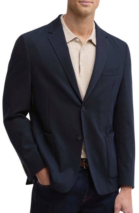 Harthorpe Navy Knit Cotton Blend Blazer (Regular & Big)