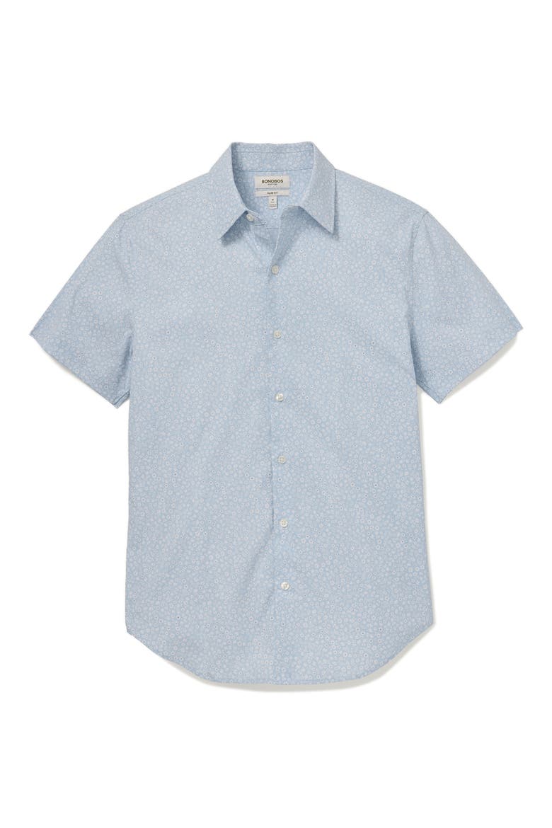 Tech Slim Fit Floral Short Sleeve Button-Up Shirt, Alternate, color, BORDETA FLORAL