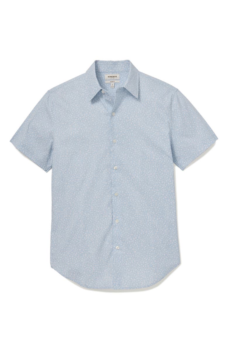 Bonobos Slim Fit Tech Performance Short Sleeve Button-Up Shirt, Alternate, color, Bordeta Floral