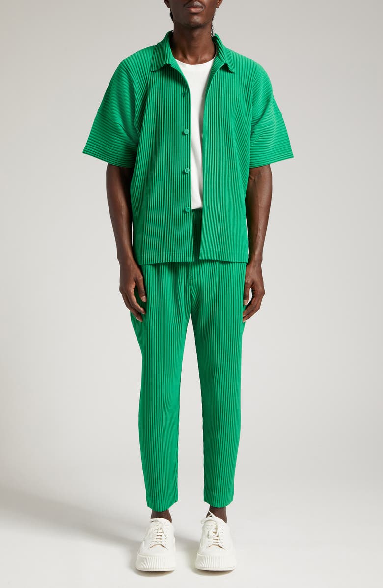 Homme Plissé Issey Miyake Monthly Colors July Pleated Short Sleeve Button-Up Shirt, Alternate, color, 