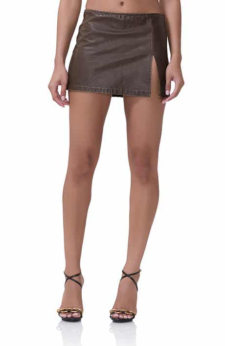 AFRM Olivia Faux Leather Miniskirt