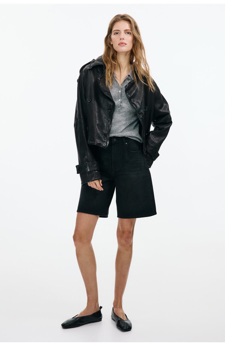 H&M Denim bermuda shorts, Alternate, color, Dark Gray