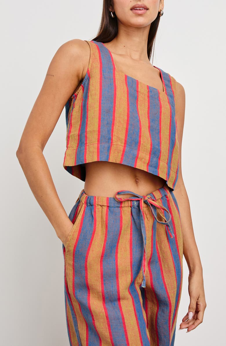 Rails Akira Stripe Linen Crop Tank, Alternate, color, Rio Stripe