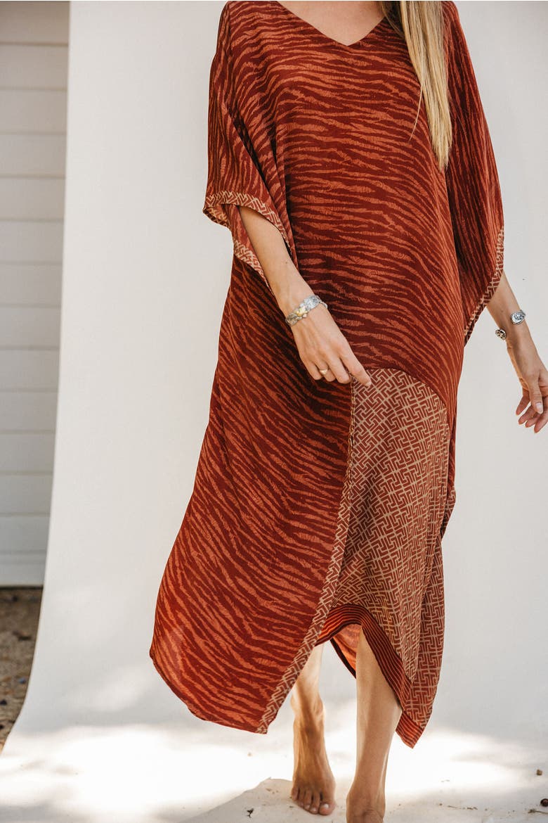 Long Caftan Stella, Alternate, color, Red
