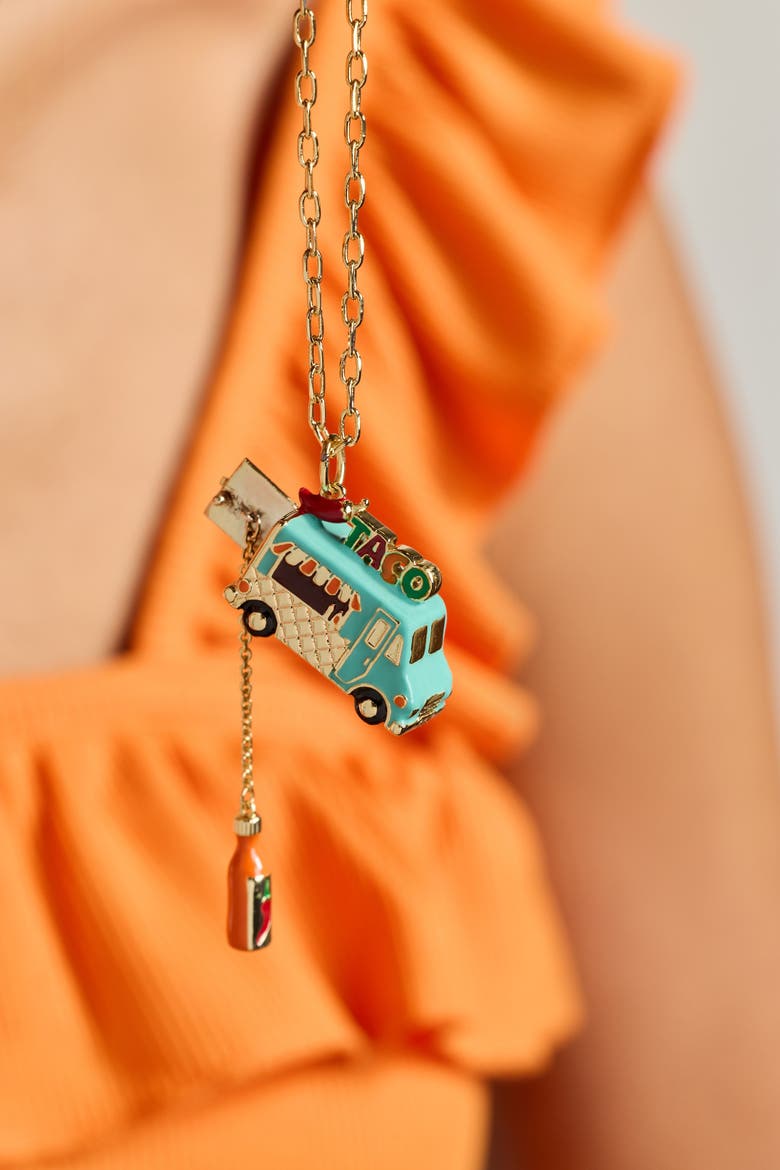 Taco Truck Necklace, Alternate, color, Gold