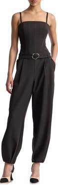 Avec Les Filles Belted Corset Jumpsuit