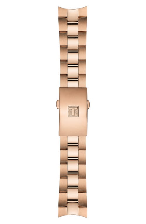 Tissot Women's Swiss Chronograph Pr 100 Sport Chic T-classic Rose Gold-tone Stainless Steel Mesh Bracelet W In Rosegld/wht Mop/rosegld