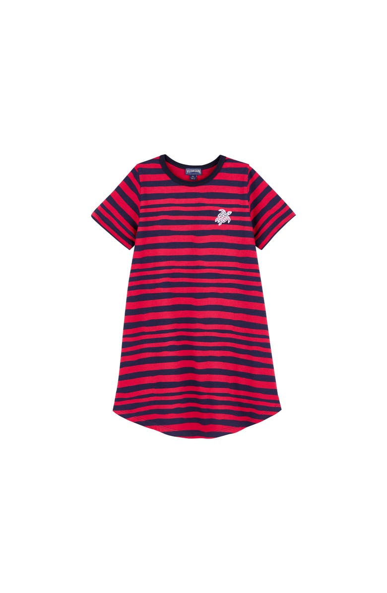 Vilebrequin Kids' Turtle And Stripes T-Shirt Dress, Alternate, color, 