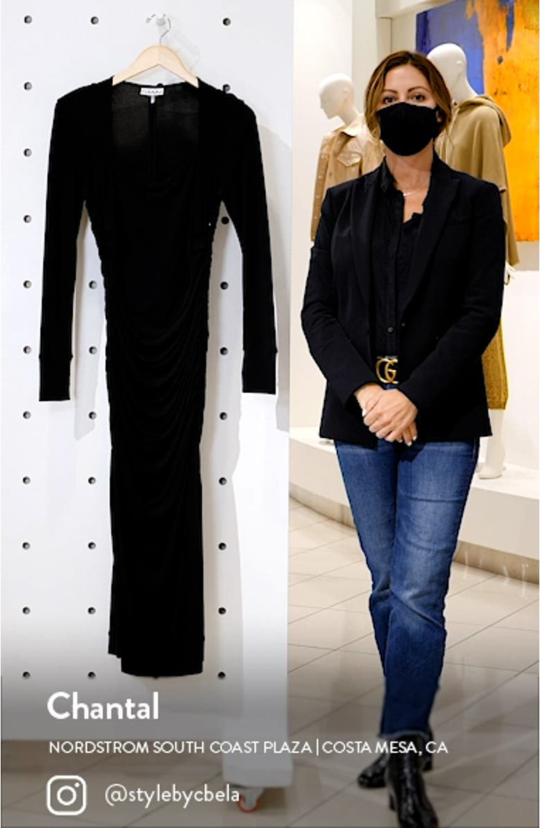 Ruched Long Sleeve Midi Dress, sales video thumbnail