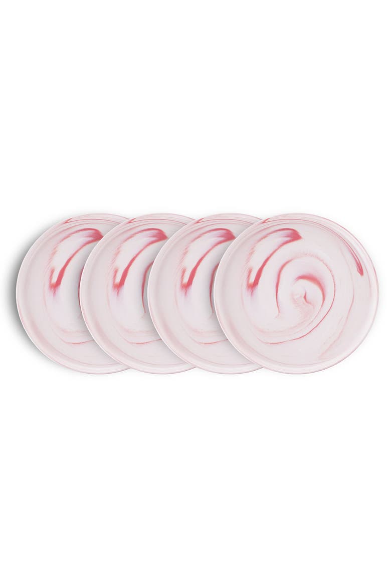 Brighton Porcelain 4-Piece Salad Plate Set, Alternate, color, Pink