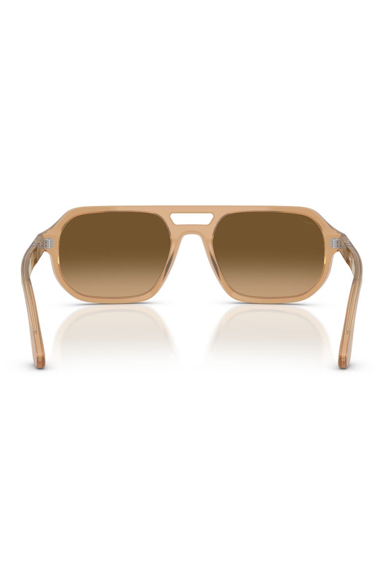 Guido 56mm Gradient Polarized Pillow Sunglasses, Alternate, color, OPAL BEIGE / GRADIENT BROWN