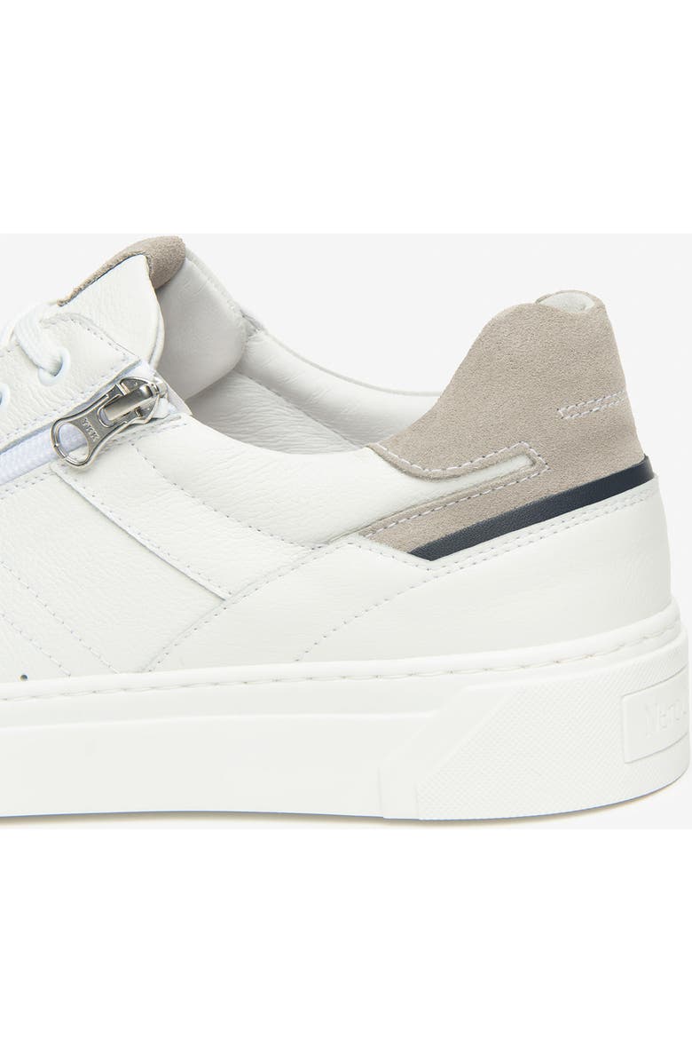 NeroGiardini Low Top Side Zip Sneaker, Alternate, color, White