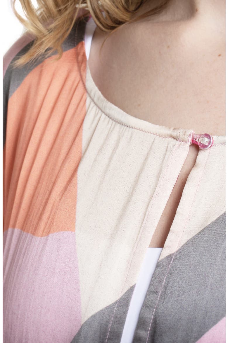 Abstract Geometric Keyhole Caftan, Alternate, color, PINK COMBO