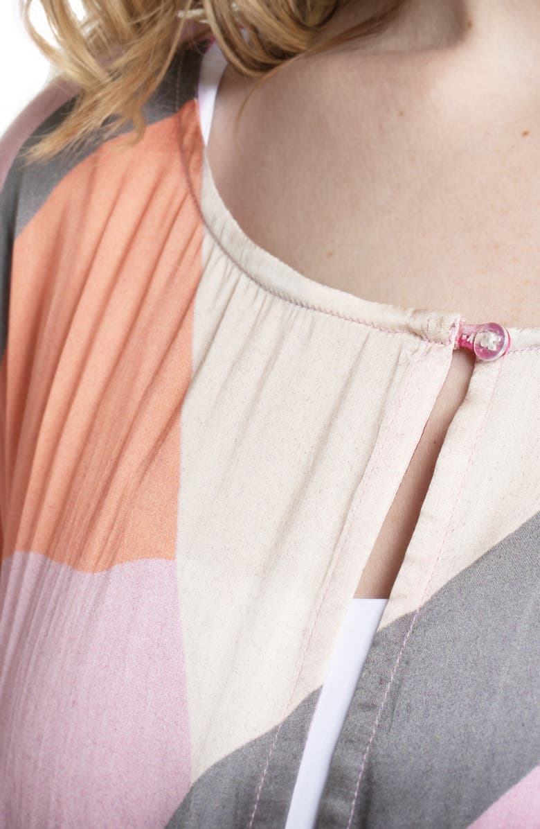 SAACHI Abstract Geometric Keyhole Caftan, Alternate, color, Pink Combo