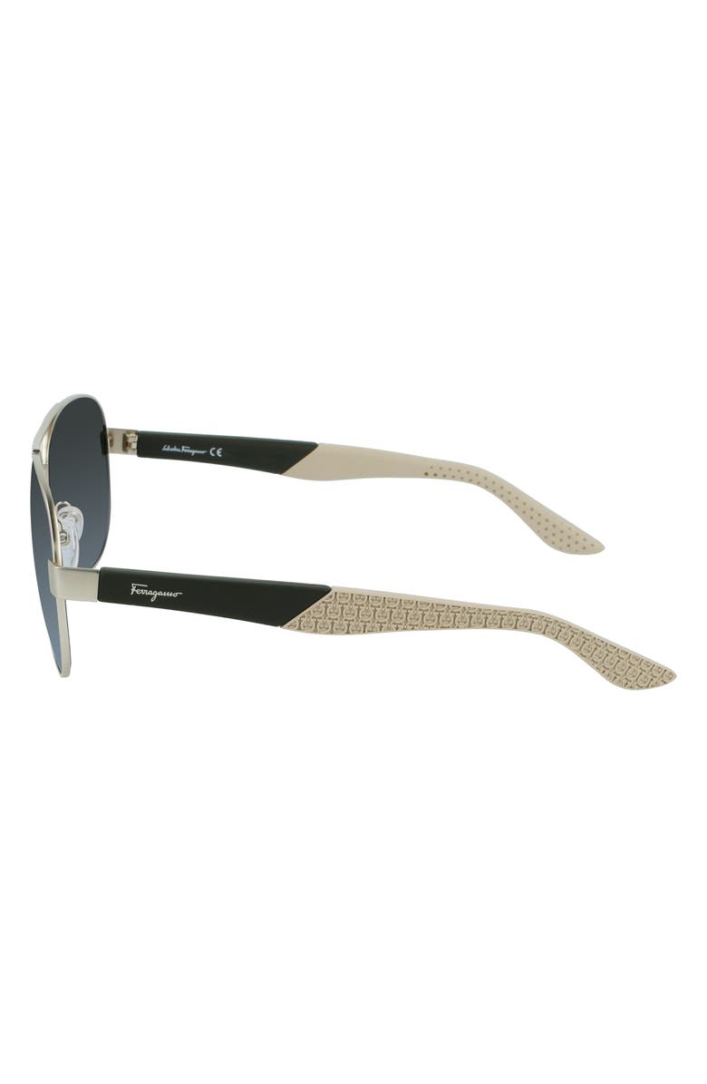 FERRAGAMO Lifestyle 61mm Aviator Sunglasses, Alternate, color, Matte Gold