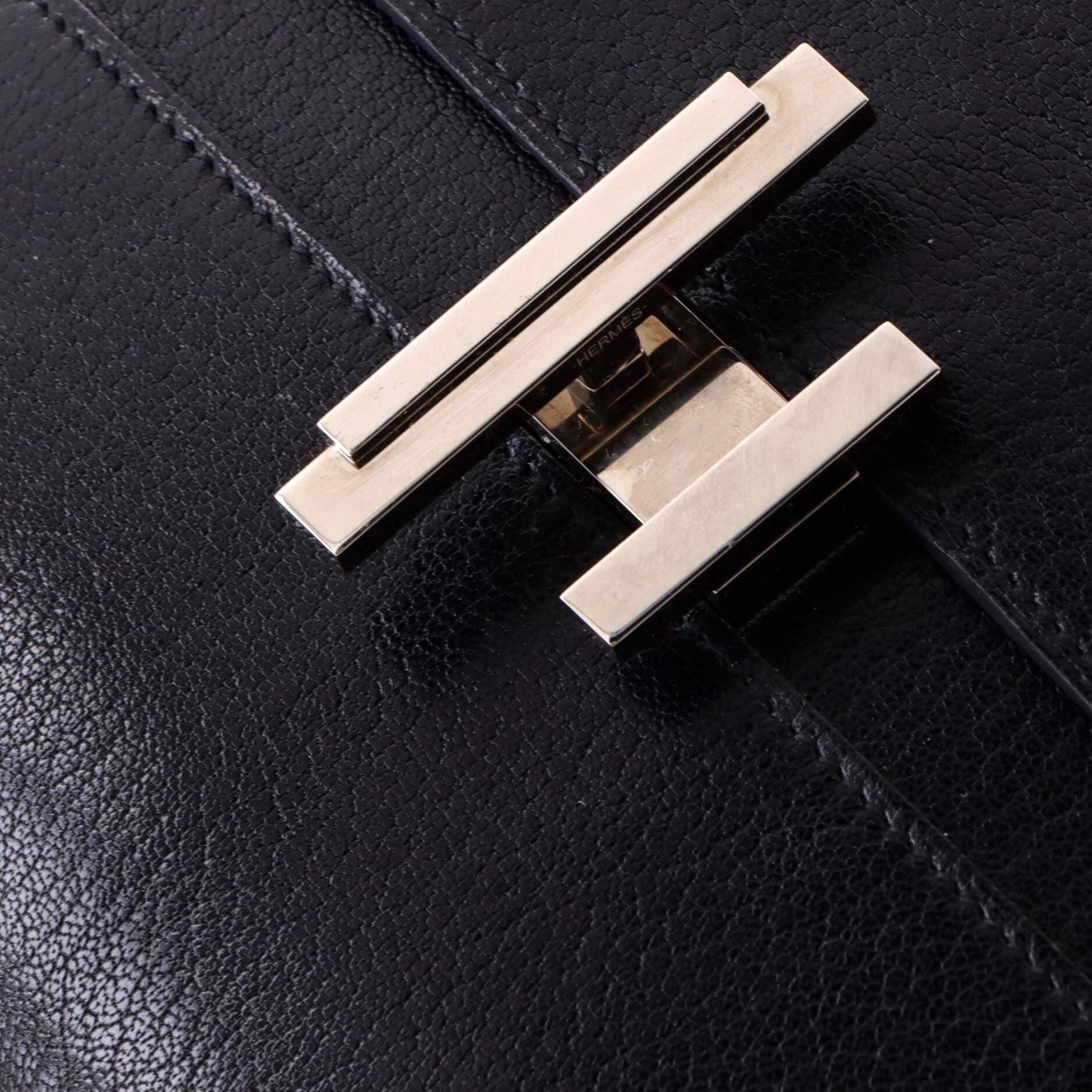 Pre-Owned Hermes Cinhetic To Go Wallet Chevre Chamkila, Alternate, color, Noir