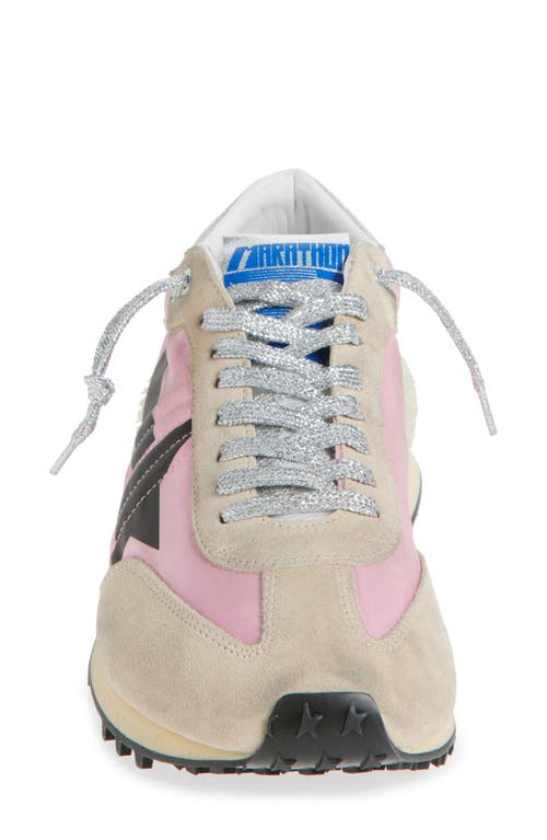 Shop Golden Goose Marathon Sneaker In Pink/gold/silver