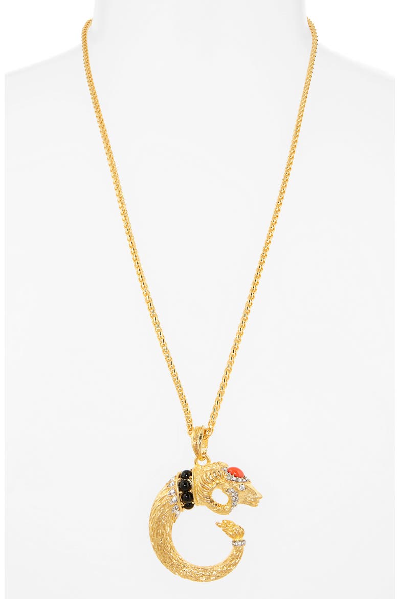 Ram Head Pendant Necklace, Alternate, color, GOLD