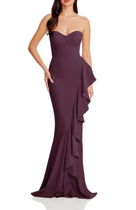 Paris Ruffle Strapless Mermaid Gown