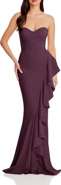 Dress the Population Paris Ruffle Strapless Mermaid Gown