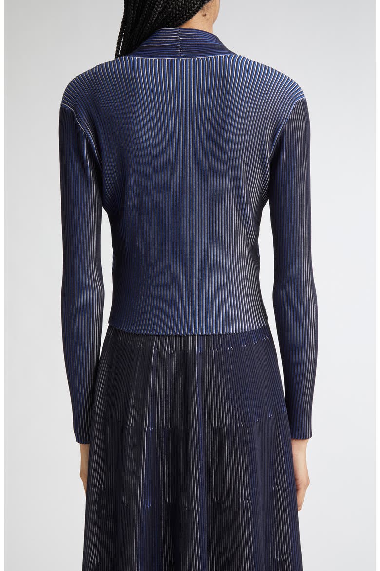 Stripe Rib Cardigan, Alternate, color, BLACK/ NAVY