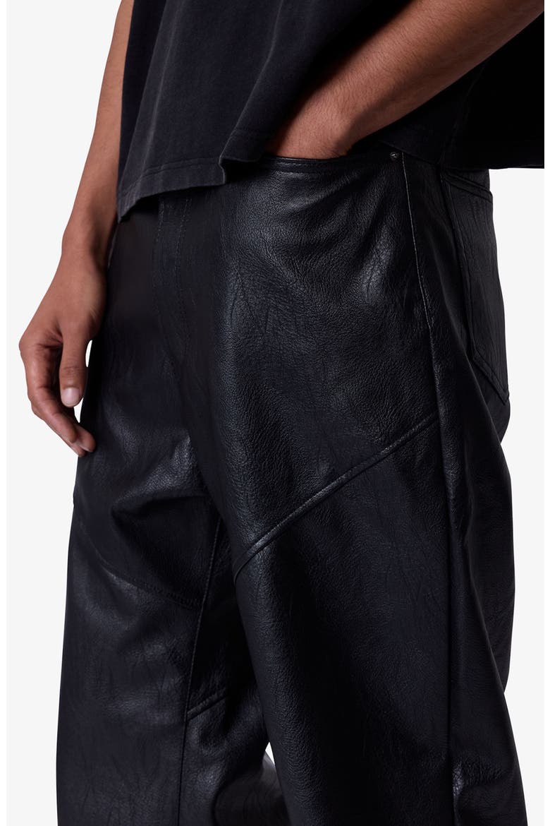 Ultra Baggy Faux Leather Pants, Alternate, color, BLACK