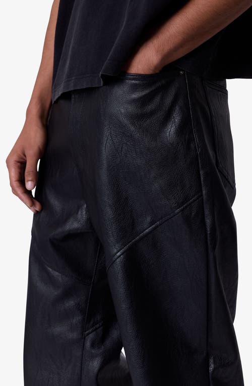 Mnml Ultra Baggy Faux Leather Pants In Black