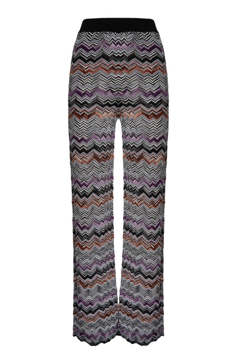 Missoni Straight Long Pants In English Rib Knit, Alternate, color, Multicoloured