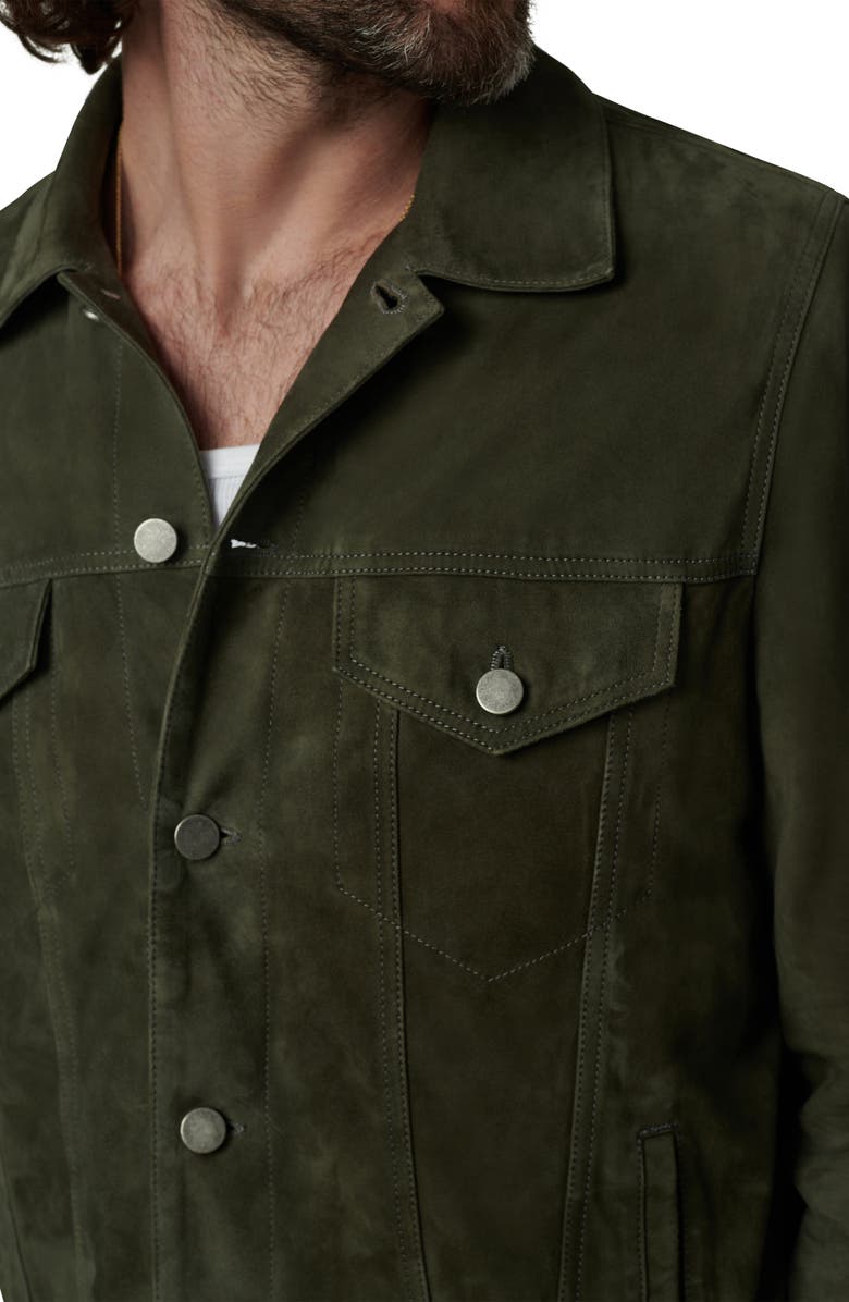 Joe's Cash Suede Trucker Jacket, Alternate, color, Dusty Olive