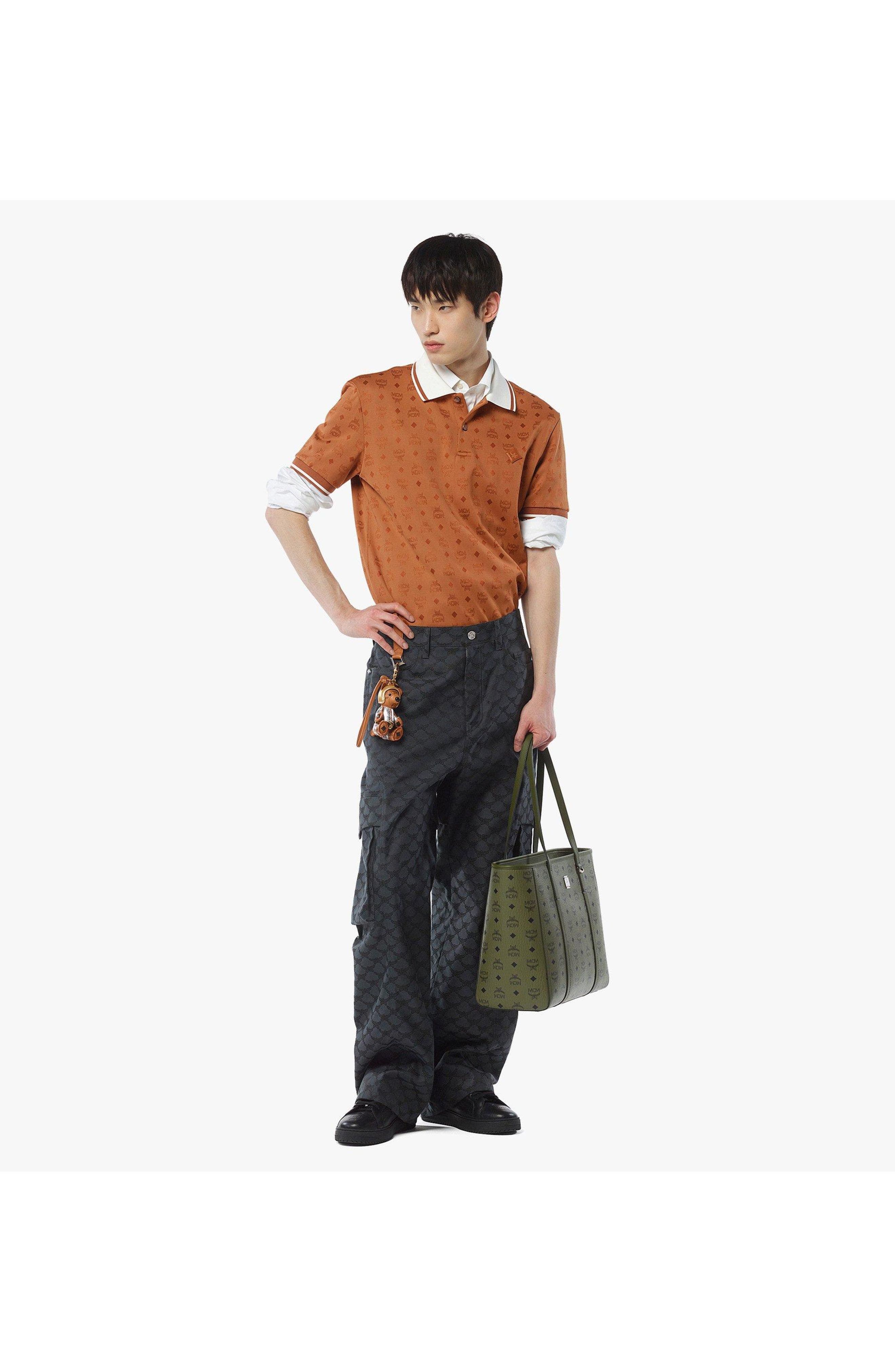 MCM Medium Toni Top-Zip Shopper in Visetos, Alternate, color, Green