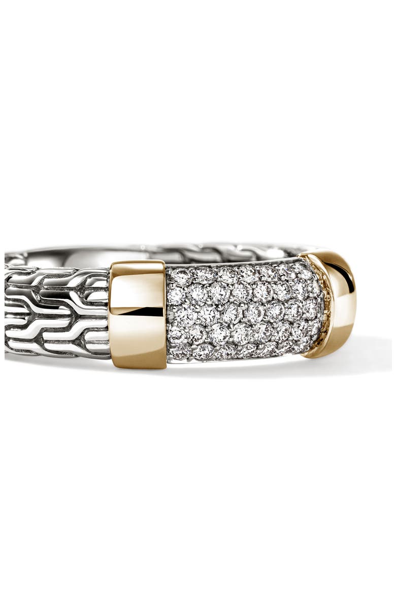 JH Essentials 14K Gold Ring, 5mm, Alternate, color, SILVER AND GOLD WHITE DIAMOND