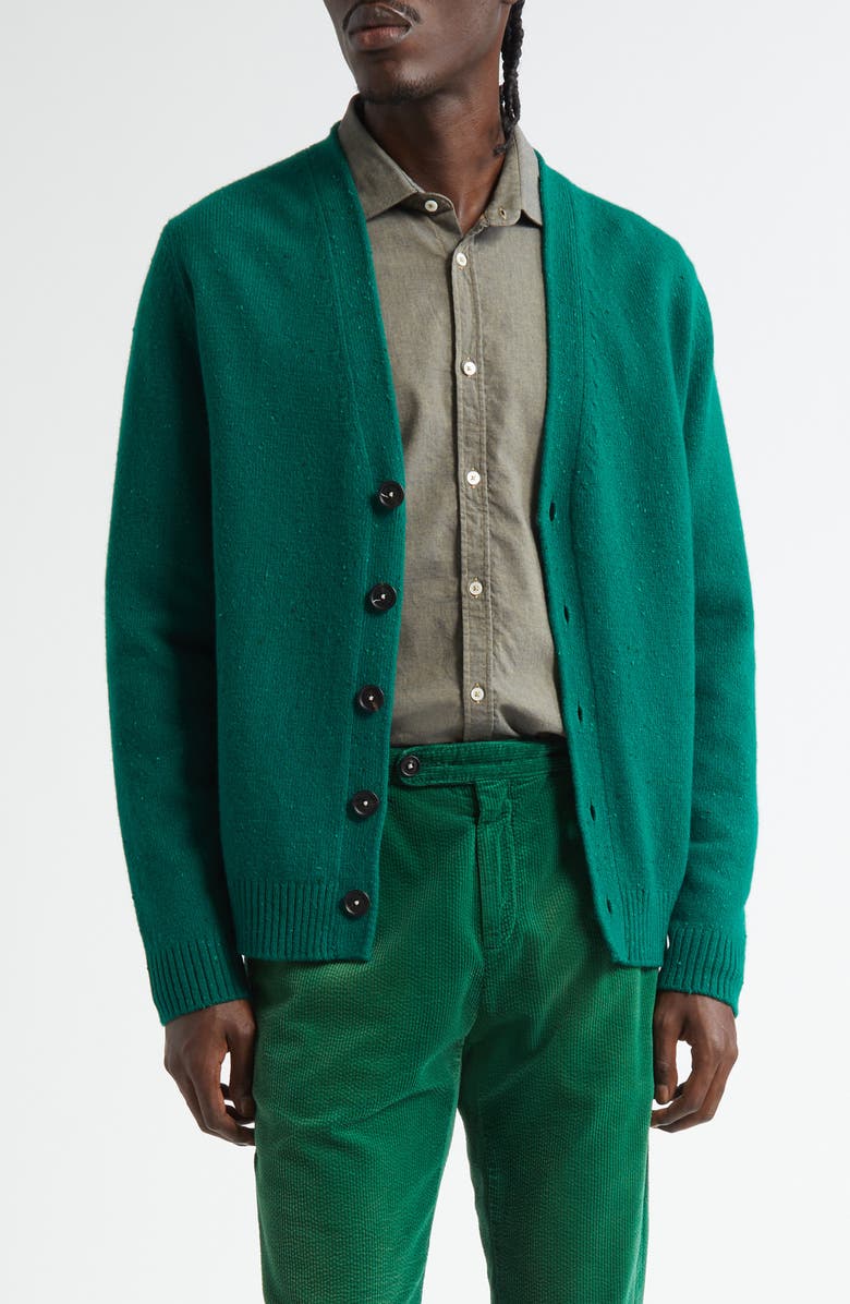 Massimo Alba Linus V-Neck Cardigan, Main, color, Green