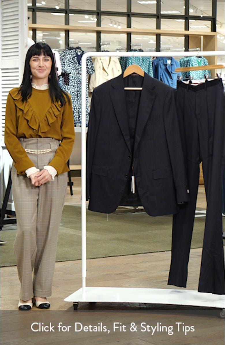 Capri Trim Fit Black Glen Check Wool Suit, sales video thumbnail