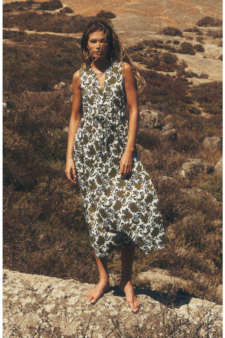 sleeveless jersey midi dress Karen Millen Premium Crystal Embellished Jersey Sleeveless Plunge Neck Midi Dress in Ivory