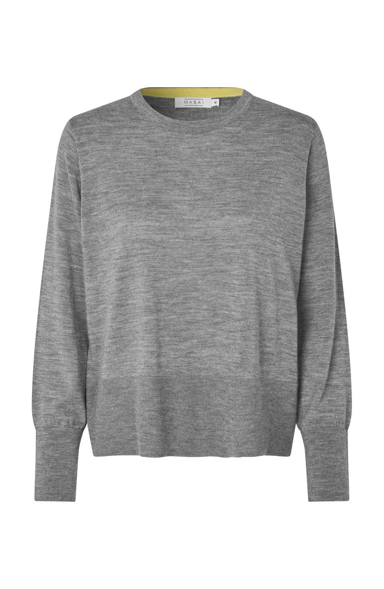 Masai Copenhagen Fynelle Long Sleeve Round Neck Sweater, Alternate, color, M. Grey Mel.