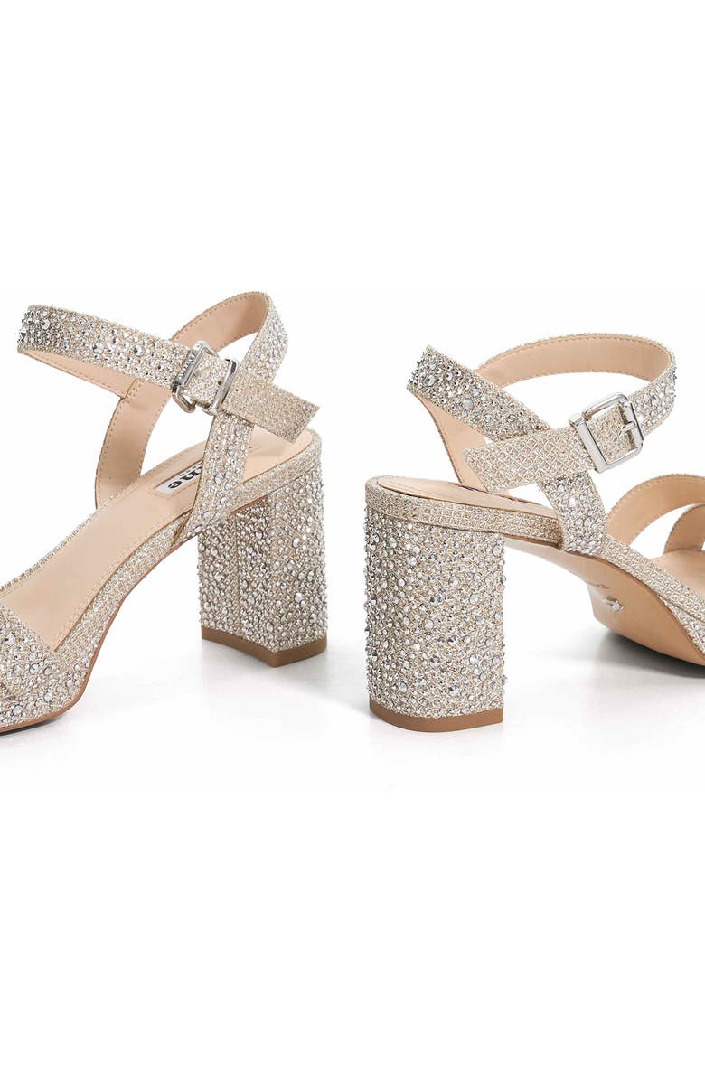 Dune London Manifesting Platform Sandal, Alternate, color, Gold Rhinestones