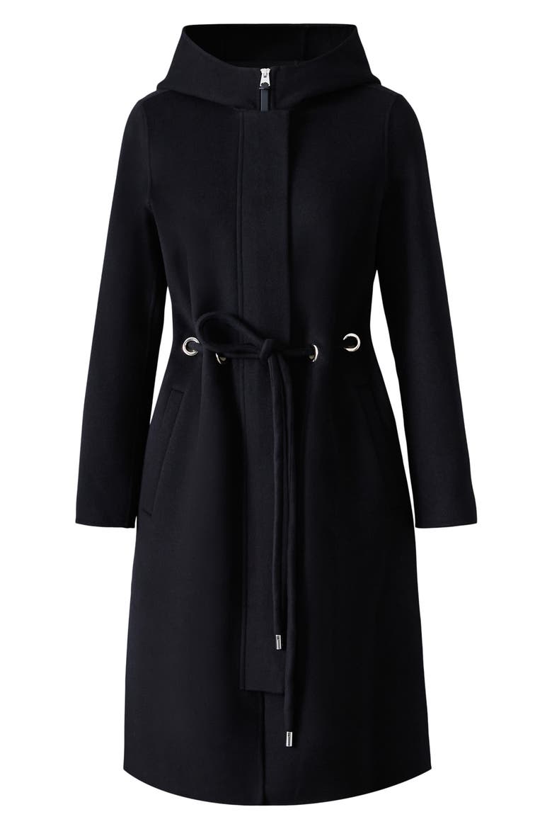 Blithe Handmade Wool Double Face Hooded Coat, Alternate, color, BLACK