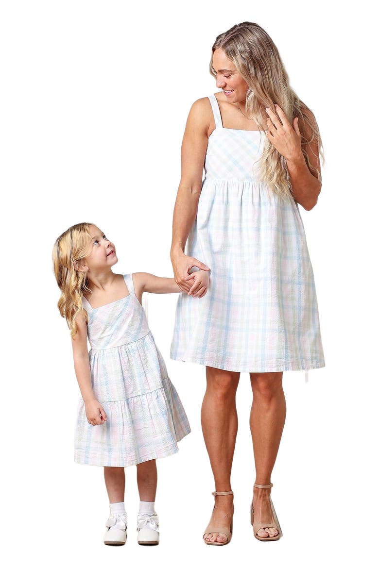 Women's Organic Seersucker Sundress, Main, color, Easter Check