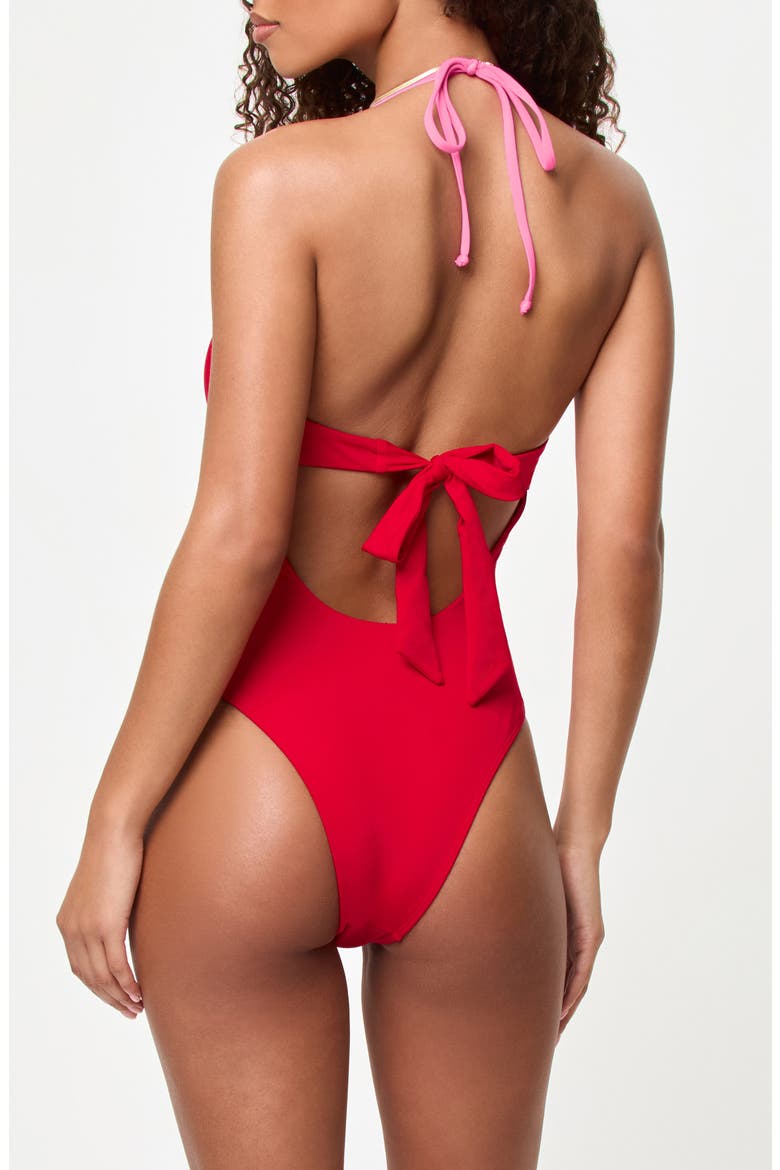 Juno O-Ring One-Piece Swimsuit, Alternate, color, LIPSTICK RED/ SWEETHEART