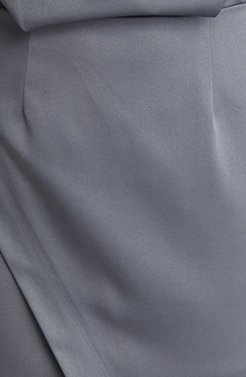 Elliatt Asymmetric Satin Cocktail Dress In Dark Gray In Charcoal