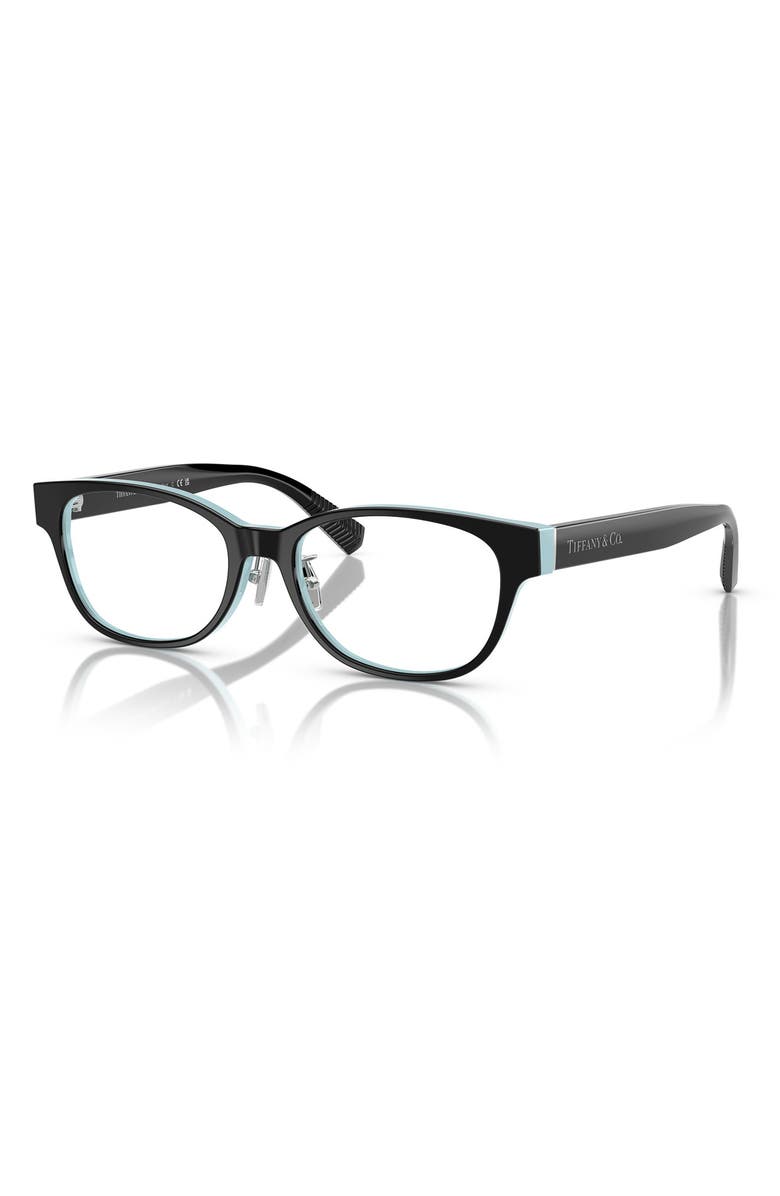 Tiffany & Co. 53mm Pillow Optical Glasses, Alternate, color, Black Blue
