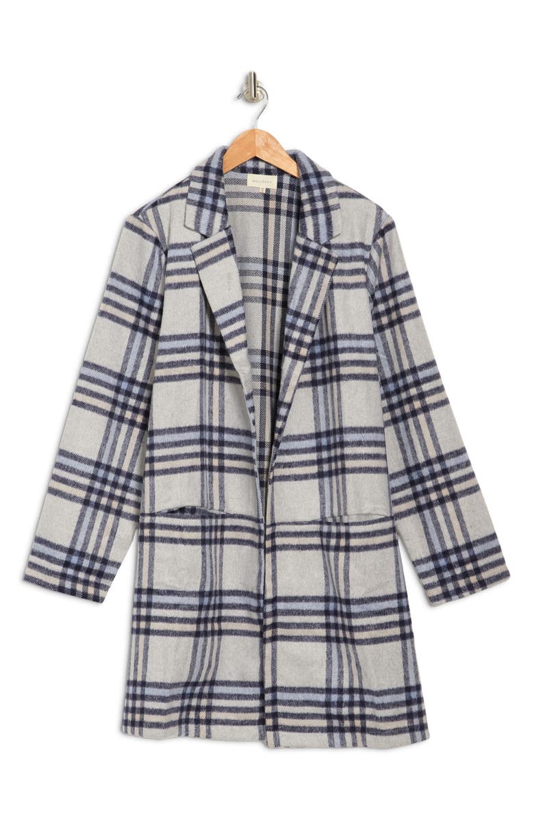 MELLODAY Plaid Notch Collar Open Front Jacket, Alternate, color, 