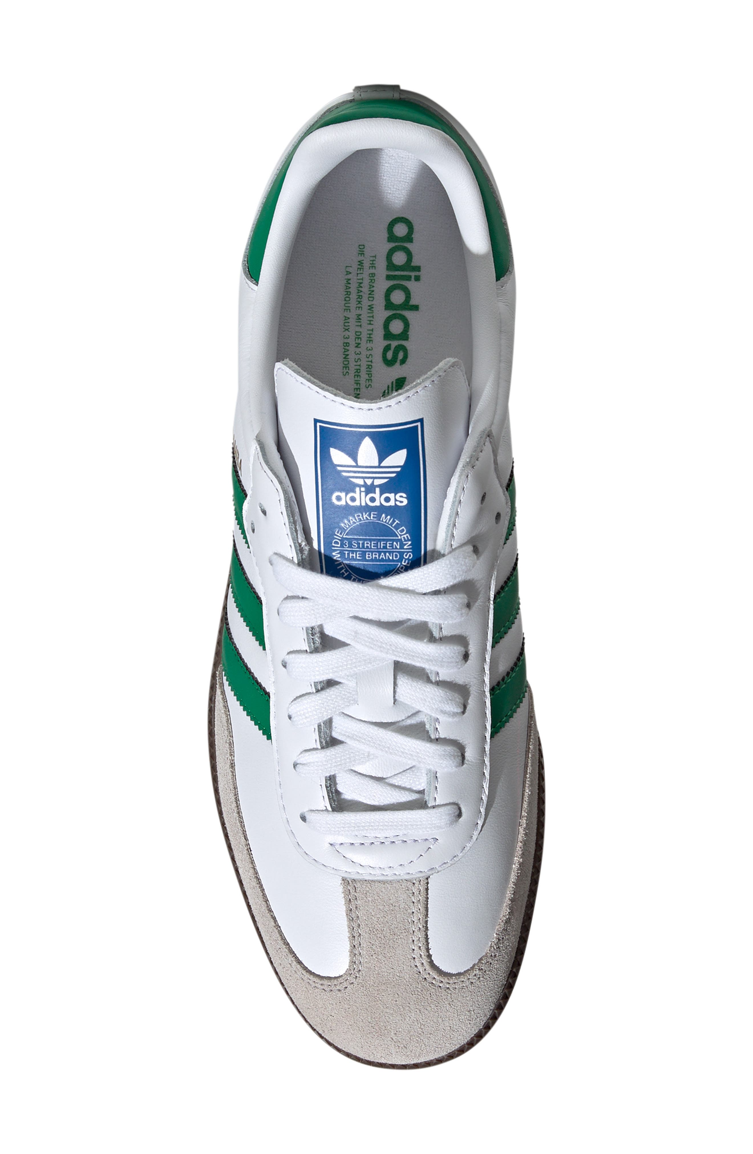 adidas Samba Sneaker, Alternate, color, White/Green/Supplier Colour