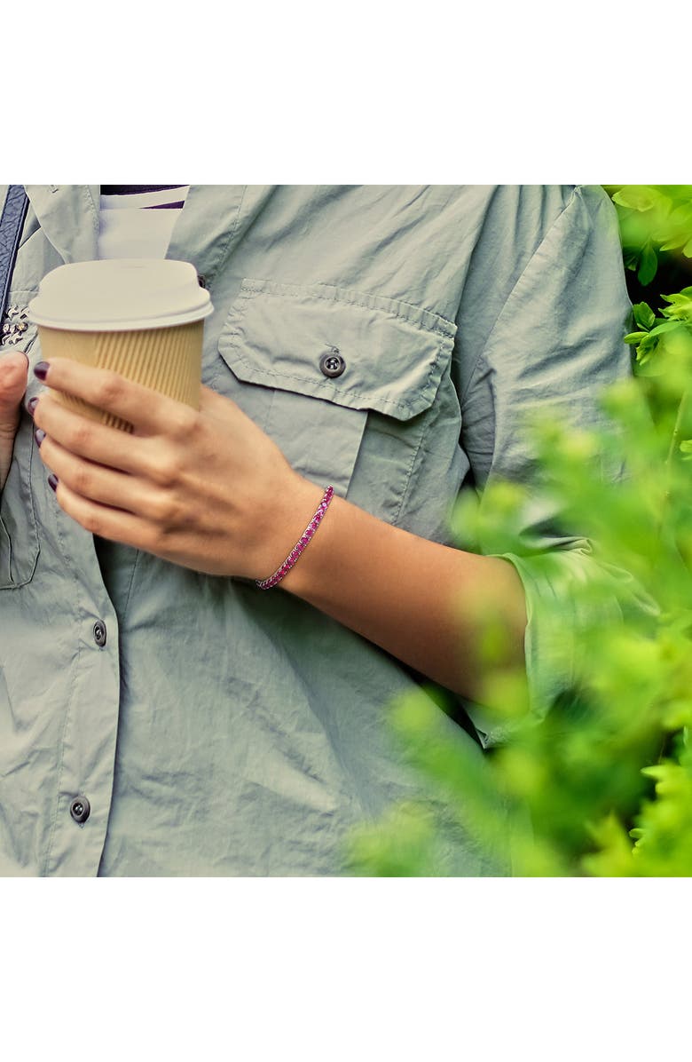 DELMAR Lab Created Ruby Tennis Bracelet, Alternate, color,