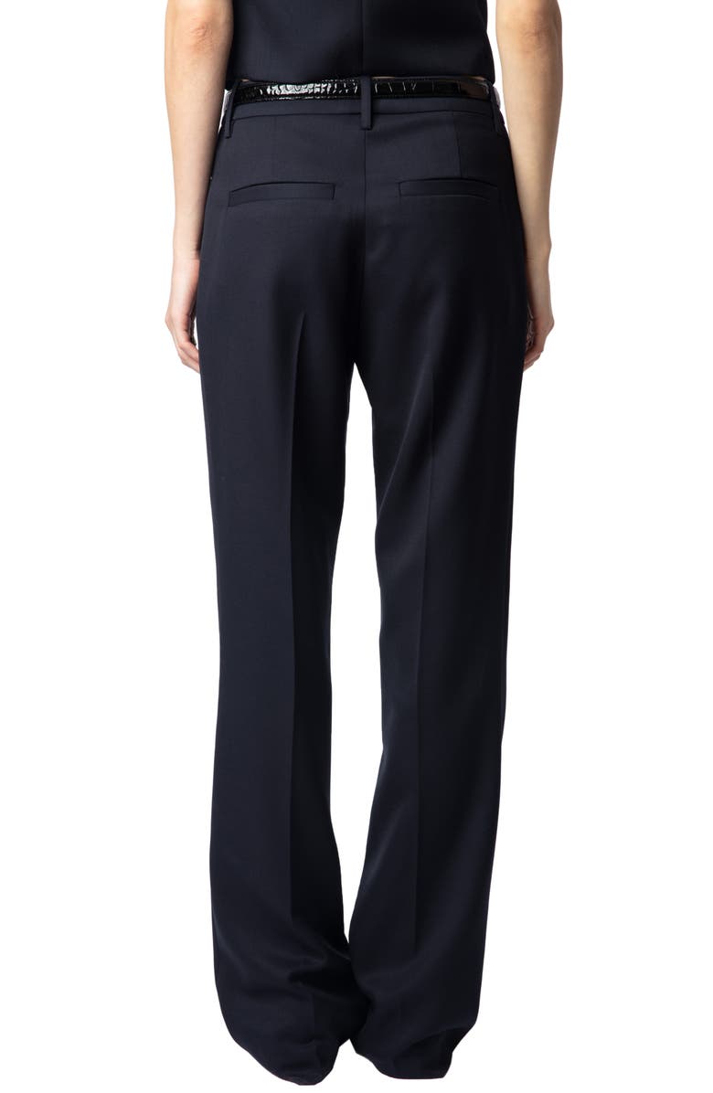 Zadig & Voltaire Pistol Virgin Wool Grain de Poudre Pants, Alternate, color, 