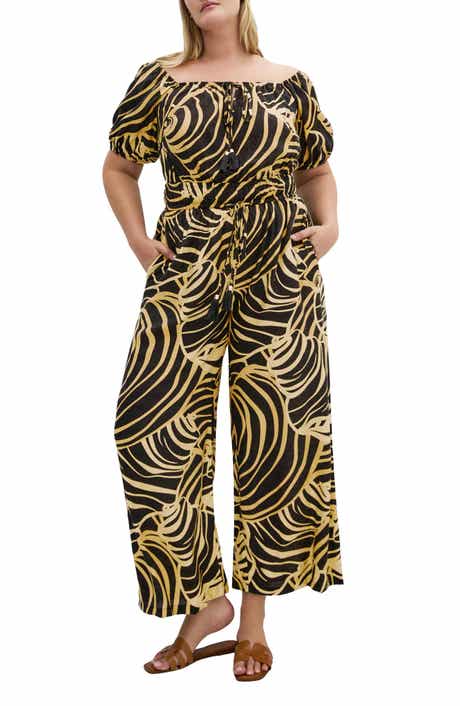 City Chic Erica Swirl Off the Shoulder Jumpsuit