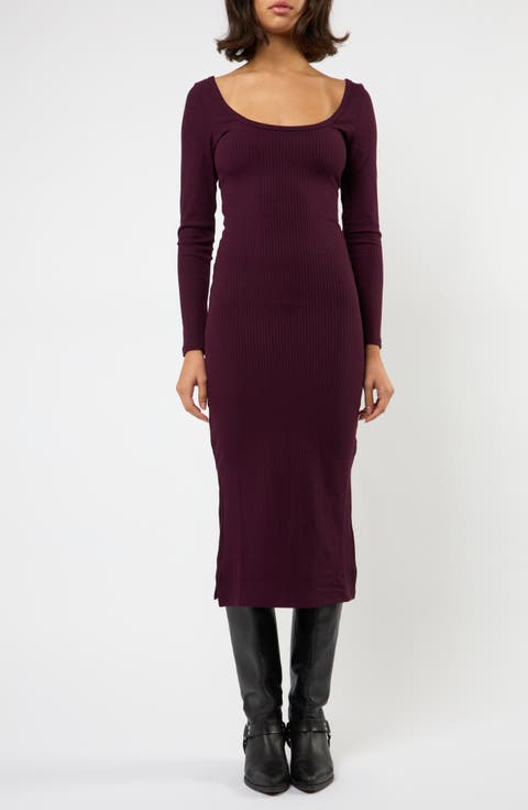 The Flirt Fusion Long Sleeve Rib Dress